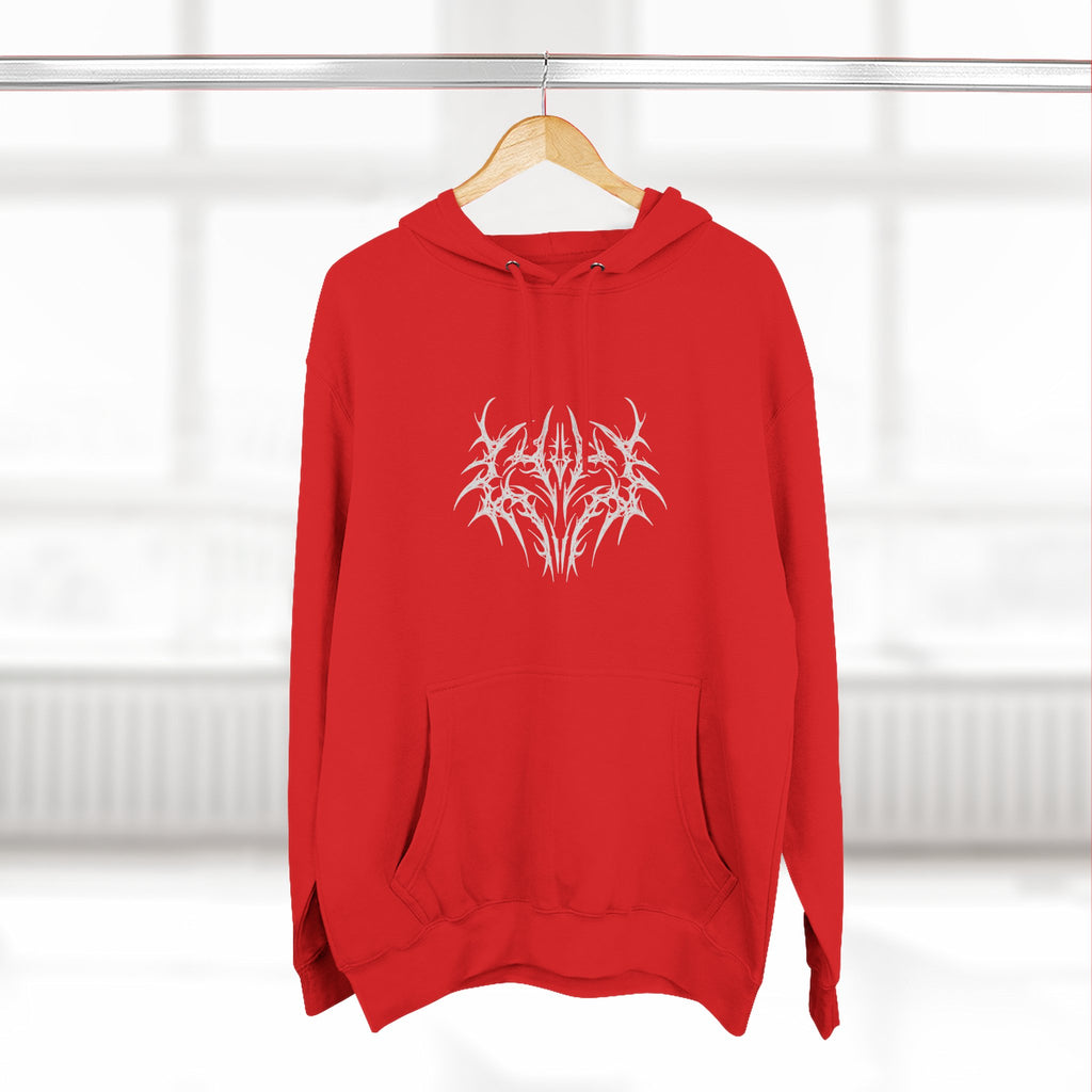Gothic Three-Panel Fleece Hoodie, Cozy Sweatshirt, Alternative Wear, Cool Casual Style